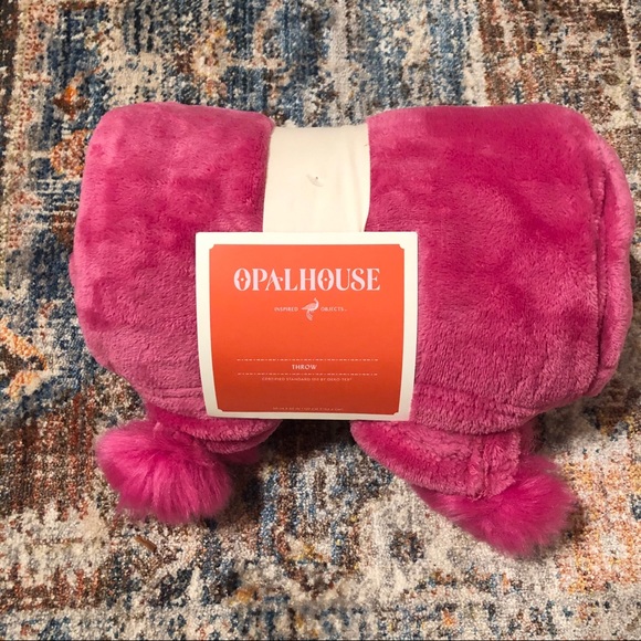 ❌OPALHOUSE❌ | Faux Fur Pom Throw Blanket - Picture 4 of 6